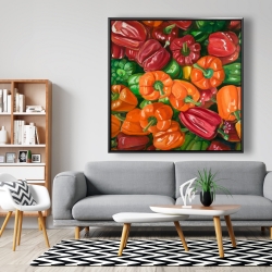 Framed 48 x 48 - A lot of peppers