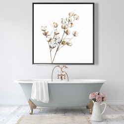 Framed 48 x 48 - A branch of cotton flowers