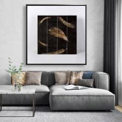 Framed 48 x 48 - Golden feathers
