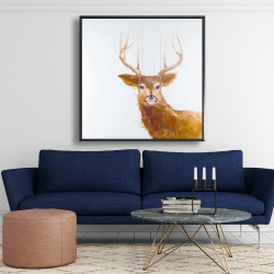 Framed 48 x 48 - Abstract deer