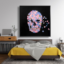 Framed 48 x 48 - Flower skull