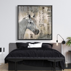 Framed 48 x 48 - Rustic white horse