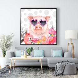 Framed 48 x 48 - Little pig in love