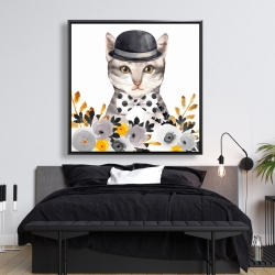 Framed 48 x 48 - Chic cat