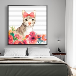 Encadré 48 x 48 - Petit chat de fleur