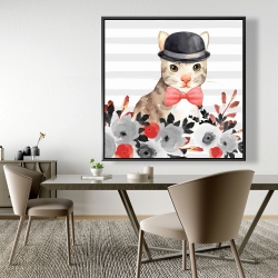 Framed 48 x 48 - Cat detective