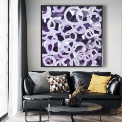 Framed 48 x 48 - Abstract purple circles