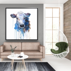 Framed 48 x 48 - Watercolor jersey cow