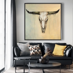 Framed 48 x 48 - Bull skull
