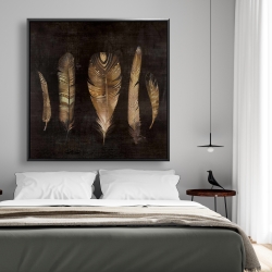 Framed 48 x 48 - Brown feather set