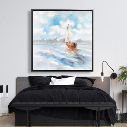 Framed 48 x 48 - Sailboat landscape