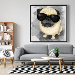 Framed 48 x 48 - Pug with style