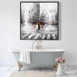 Framed 48 x 48 - Greyish flatiron building