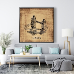 Framed 48 x 48 - Tower bridge illustration
