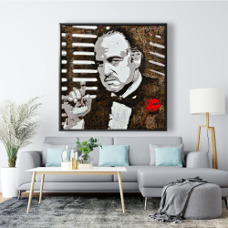 Encadré 48 x 48 - Le parrain en noir et blanc