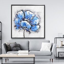 Framed 48 x 48 - Abstract blue petals