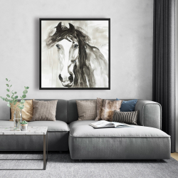 Encadré 48 x 48 - Magnifique cheval sauvage