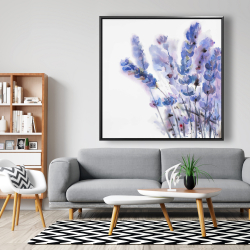 Framed 48 x 48 - Watercolor lavender flowers