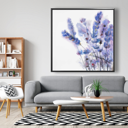 Encadré 48 x 48 - Fleurs de lavande à l'aquarelle