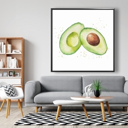 Encadré 48 x 48 - Avocat ouvert à l'aquarelle