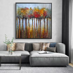 Framed 48 x 48 - Colorful leaves trees