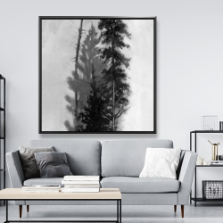 Framed 48 x 48 - Silhouette of trees