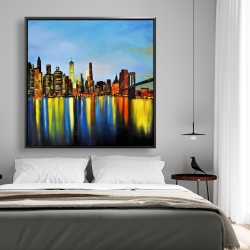 Encadré 48 x 48 - Ville de nuit avec pont