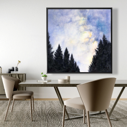 Framed 48 x 48 - Starry sky in forest