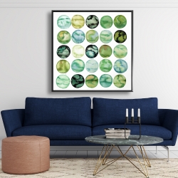 Framed 48 x 48 - Green circles