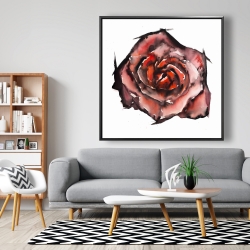 Framed 48 x 48 - Watercolor rose