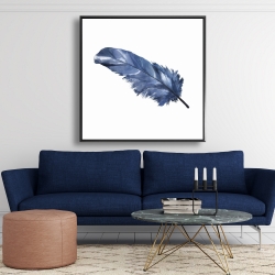 Framed 48 x 48 - Blue feather