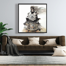 Framed 48 x 48 - Vintage train