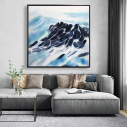 Framed 48 x 48 - Sea waves with paint splash