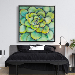 Framed 48 x 48 - Watercolor succulent plant