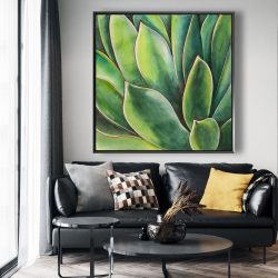 Framed 48 x 48 - Watercolor agave plant