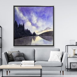 Framed 48 x 48 - Starry view on the lake
