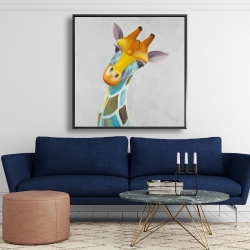 Framed 48 x 48 - Colorful giraffe