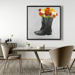 Framed 48 x 48 - Boots full of flowers