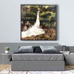 Framed 48 x 48 - Watercolor waterfalls