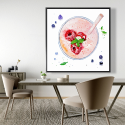 Framed 48 x 48 - Strawberry & raspberry smoothie