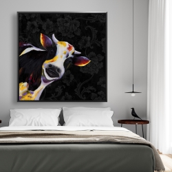 Framed 48 x 48 - Funny cow