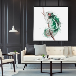 Framed 48 x 48 - Watercolor chameleon