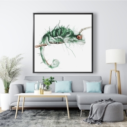 Framed 48 x 48 - Chameleon on the lookout