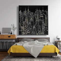 Framed 48 x 48 - Illustrative city towers