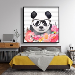 Framed 48 x 48 - Panda with glasses