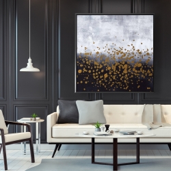 Framed 48 x 48 - Gold paint splash on gray background