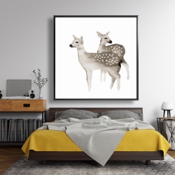 Framed 48 x 48 - Brown faons