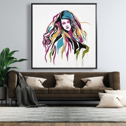 Encadré 48 x 48 - Femme en art graffiti