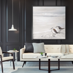 Encadré 48 x 48 - Deux oiseaux bécasseau