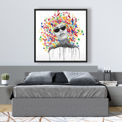 Framed 48 x 48 - Woman street art pop